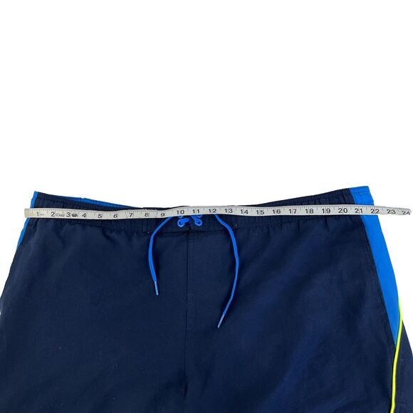 Mens Nike Board Shorts Swim Trunks Sz XXL Navy Blue Neon Yellow - Picture 6 of 8